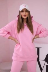 Komplet ocieplany z bluzą z kapturem jasno różowy. Czerwone bluzy KESI, l, bez wzorów, z bawełny, bez ramiączek, z kapturem. Za 397.29 zł.