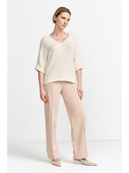 Rich & Royal Sweter w kolorze kremowym rozmiar: M. Brązowe swetry Rich & Royal, m, bez wzorów, ze splotem, bez ramiączek. Za 193.24 zł.