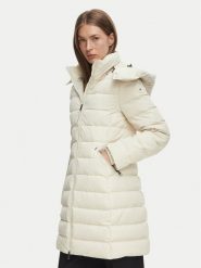 Tommy Hilfiger Kurtka puchowa WW0WW51111 Kremowy Regular Fit. Białe kurtki Tommy Hilfiger, l, bez wzorów, z puchu, bez kaptura. Za 1,499.00 zł.