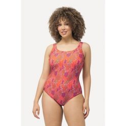 Damskie Kostium kąpielowy koralowce bez miękkich miseczek pas pod biustem. Czerwone stroje jednoczęściowe Ulla Popken, bez wzorów, z elastanu, sportowe. Za 199.99 zł.
