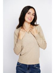ASSUILI Kaszmirowy sweter w kolorze beżowym rozmiar: 38. Brązowe swetry Assuili, bez wzorów, z kaszmiru, klasyczne, bez ramiączek. Za 118.84 zł.
