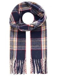 Zwillingsherz Szal w kolorze granatowo-czerwono-beżowym rozmiar: onesize. Brązowe szaliki i kominy Zwillingsherz, bez wzorów, z materiału. Za 139.20 zł.