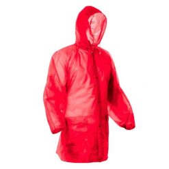 Płaszcz Przeciwdeszczowy Unisex Dla Dorosłych Baikal. Czerwone kurtki przeciwdeszczowe STAMINA, bez wzorów, bez kaptura, trekkingowe. Za 39.99 zł.