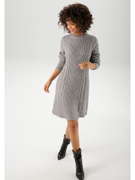 Aniston Sukienka dzianinowa w kolorze jasnoszarym rozmiar: 46. Szare sukienki Aniston, na co dzień, bez wzorów, z dzianiny, bez kołnierzyka, bez ramiączek, midi, proste. Za 56.79 zł.