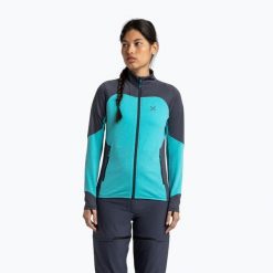 Bluza damska Montura Rise Maglia. Niebieskie bluzy MONTURA, bez wzorów, sportowe, bez ramiączek, bez kaptura. Za 419.99 zł.