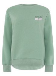 Zwillingsherz Bluza "Matcha Morning" w kolorze zielonym rozmiar: L/XL. Zielone bluzy Zwillingsherz, l, bez wzorów, bez kaptura. Za 161.82 zł.
