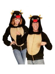 Carnival Party Polarowa kurtka kostiumowa "Bull" w kolorze czarno-beżowym rozmiar: L/XL. Brązowe kurtki Carnival Party, l, bez wzorów, z polaru, bez kaptura. Za 69.99 zł.