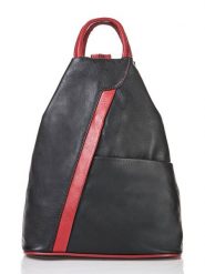 Florence Bags Skórzany plecak "Stax" w kolorze czarno-czerwonym - 31 x 24 x 12 cm rozmiar: onesize. Czarne plecaki Florence Bags, bez wzorów, z materiału, bez dodatków. Za 297.45 zł.