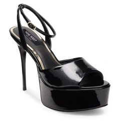 Sandały Nine West. Czarne sandały Nine West, bez wzorów, bez obcasa, na szpilce, bez zapięcia. Za 249.99 zł.