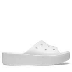 Klapki Crocs. Białe klapki Crocs, bez wzorów, bez obcasa, bez zapięcia. Za 139.99 zł.
