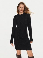 Guess Sukienka dzianinowa Serena W4BK17 Z3HW0 Czarny Regular Fit. Czarne sukienki Guess, s, z aplikacjami, z dzianiny, bez kołnierzyka, bez ramiączek. Za 419.99 zł.