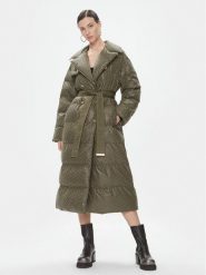 Pinko Kurtka puchowa Toner 101640 A126 Khaki Regular Fit. Brązowe kurtki Pinko, na zimę, bez wzorów, z puchu, bez kaptura. Za 1,699.00 zł.