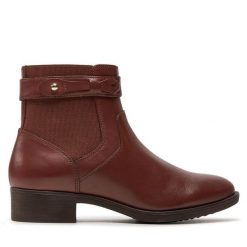 Botki Geox. Brązowe botki Geox, bez wzorów, bez obcasa, na płaskiej podeszwie, bez zapięcia. Za 499.99 zł.
