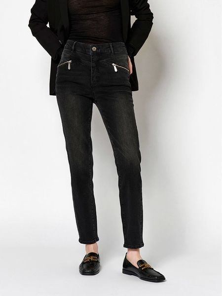 Rosner Dżinsy "Audrey" - Skinny fit - w kolorze czarnym rozmiar: 42/L30. Czarne jeansy Rosner, l, z aplikacjami, ze skóry, z podwyższonym stanem. Za 180.06 zł.