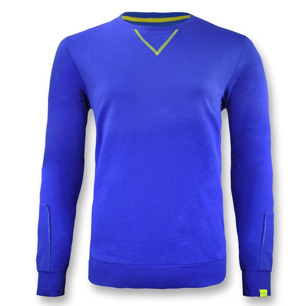 Bluza damska z bawełny NEBI jasnoniebieska. Niebieskie bluzy LEGEA, bez wzorów, z bawełny, sportowe, bez ramiączek, bez kaptura. Za 86.00 zł.