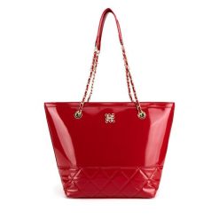 Torebka Nine West. Czerwone shopper bag Nine West, bez wzorów, bez dodatków. Za 229.99 zł.