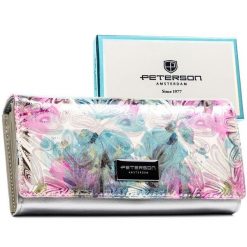 Elegancki, wielokolorowy portfel ze skóry ekologicznej i naturalnej PTN PX24-1-NPK Peterson. Portfele Peterson, bez wzorów, ze skóry ekologicznej. Za 124.99 zł.