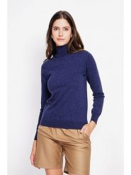 ASSUILI Golf w kolorze granatowym rozmiar: 40. Niebieskie swetry Assuili, bez wzorów, klasyczne, bez ramiączek. Za 184.02 zł.