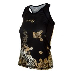 Koszulka sportowa damska bez rękawów Tank top EXTREME HOBBY ROSE. Czarne topy sportowe EXTREME HOBBY, l, bez wzorów, z elastanu, na fitness i siłownię. Za 139.00 zł.
