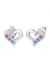 Elli Damskie kolczyki sztyfty serce z kryształami kolorowe ze srebra próby 925 Sterling Silver Kolczyki 1 ct. Szare kolczyki Elli, srebrne. Za 188.99 zł.