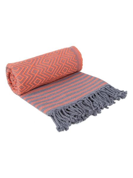 Samimi Chusta hammam "Sahara" w kolorze pomarańczowo-szarym - 180 x 100 cm rozmiar: onesize. Pomarańczowe chusty Samimi, bez wzorów, z bawełny. Za 127.95 zł.