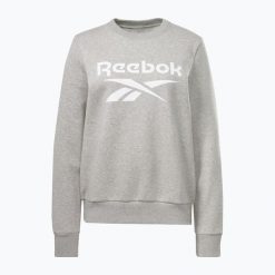 Bluza damska Reebok Identity Big Logo Fleece Crew. Szare bluzy bez kaptura Reebok, bez wzorów, bez kaptura. Za 215.35 zł.