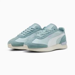 Buty sportowe damskie Puma R78 WIND 40069405. Niebieskie buty treningowe Puma, bez wzorów, z nylonu, bez zapięcia, trekkingowe. Za 218.53 zł.