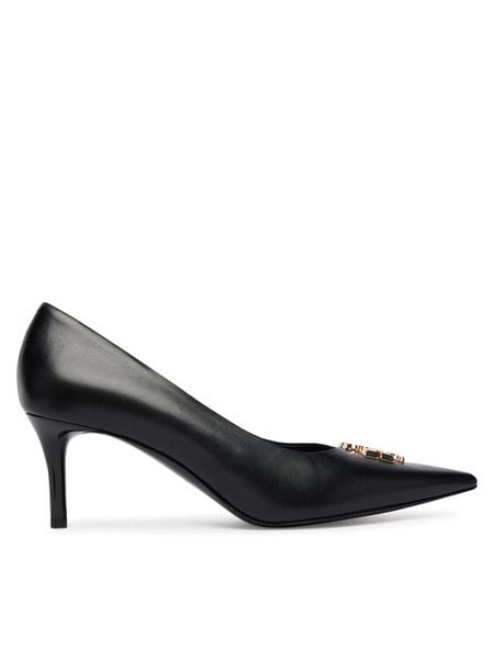 Tory Burch Szpilki Eleanor Pump 181019 Czarny. Czarne szpilki Tory Burch, bez wzorów, ze skóry, bez obcasa, na szpilce, bez zapięcia. Za 1,293.99 zł.