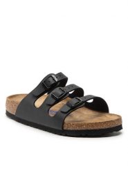 Birkenstock Klapki Florida Bs 53013 Czarny. Czarne klapki Birkenstock, bez wzorów, ze skóry, bez obcasa, bez zapięcia. Za 469.99 zł.