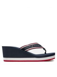 Tommy Hilfiger Japonki Hilfiger Hi Wedge Beach Sandal FW0FW08012 Granatowy. Niebieskie japonki Tommy Hilfiger, bez wzorów, z materiału. Za 189.99 zł.