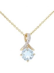 Diamant Exquis Złoty naszyjnik z diamentową zawieszką - dł. 46 cm rozmiar: onesize. Żółte naszyjniki Diamant Exquis, z materiału, z diamentem, złote. Za 913.99 zł.