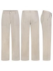 Sublevel Spodnie sztruksowe w kolorze beżowym rozmiar: M. Brązowe spodnie materiałowe Sublevel, z aplikacjami, z materiału, z podwyższonym stanem. Za 86.99 zł.