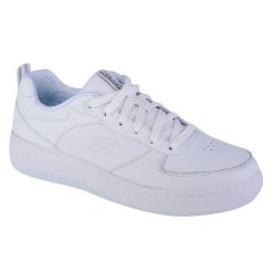 Buty sportowe Sneakersy damskie, Sport Court 92 - Illustrious. Białe buty treningowe Skechers, bez wzorów, z materiału, przed kostkę, bez zapięcia, trekkingowe, skechers sport. Za 329.99 zł.