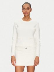 Morgan Sweter 251-MPERLA Biały Regular Fit. Białe swetry Morgan, s, bez wzorów, z syntetyku, bez ramiączek. Za 119.99 zł.