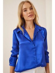 Happiness Istanbul Bluzka w kolorze niebieskim rozmiar: 36. Niebieskie bluzki Happiness Istanbul, bez wzorów, bez kołnierzyka, bez ramiączek. Za 65.99 zł.