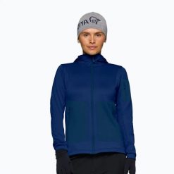 Bluza trekkingowa damska NORRONA Falketind Warm2 Stretch Hood. Niebieskie bluzy NORRONA, s, bez wzorów, z elastanu, bez ramiączek, bez kaptura. Za 769.99 zł.
