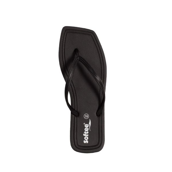 Klapki damskie Softee Capri. Białe klapki Softee, bez wzorów, z materiału, klasyczne, bez obcasa, bez zapięcia. Za 126.99 zł.