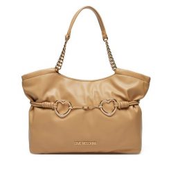 Torebka LOVE MOSCHINO. Brązowe shopper bag Love Moschino, bez wzorów, bez dodatków. Za 539.99 zł.