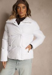 Biała Pikowana Kurtka na Napy Elriona. Białe kurtki Renee, l, bez wzorów, bez kaptura. Za 149.99 zł.