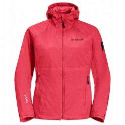Kurtka Damska Tasman 2l. Czerwone kurtki Jack Wolfskin, l, bez wzorów, z materiału, z kapturem. Za 627.99 zł.