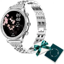 Smartwatch damski Manta Diamond Lusso srebrny + bransoletka YES. Szare smartbandy Manta Multimedia Sp. z o.o. Za 339.99 zł.