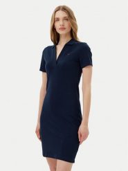 Tommy Hilfiger Sukienka codzienna WW0WW42567 Granatowy Slim Fit. Niebieskie sukienki Tommy Hilfiger, na co dzień, m, bez wzorów, z bawełny, bez kołnierzyka, bez ramiączek, proste. Za 259.99 zł.