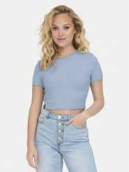 ONLY T-Shirt Betty 15311891 Błękitny Regular Fit. Niebieskie t-shirty ONLY, l, bez wzorów, z bawełny, bez kołnierzyka, bez ramiączek. Za 39.99 zł.