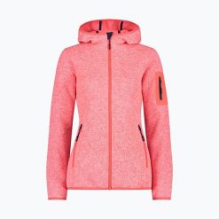 Bluza polarowa damska CMP. Czerwone bluzy bez kaptura CMP, xs, bez wzorów, z polaru, bez kaptura, trekkingowe. Za 297.50 zł.