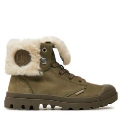 Trapery Palladium. Brązowe traperki Palladium, bez wzorów, bez obcasa, bez zapięcia. Za 669.99 zł.