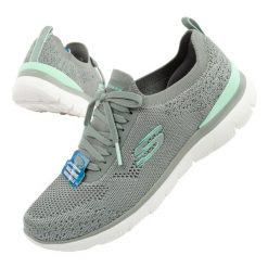Buty sportowe damskie Skechers Summits-Sneak Peek. Białe buty sportowe lifestyle Skechers, bez wzorów, z tkaniny, bez zapięcia, trekkingowe. Za 188.50 zł.