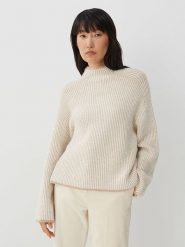 Someday Sweter w kolorze beżowym rozmiar: 40. Brązowe swetry someday., bez wzorów, z wełny, bez ramiączek. Za 224.52 zł.