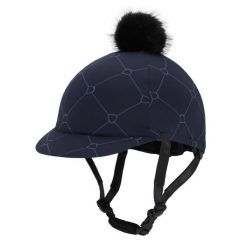 Czapka na kask jeździecki QHP Liora. Niebieskie czapki z daszkiem QHP, bez wzorów, z elastanu. Za 133.00 zł.