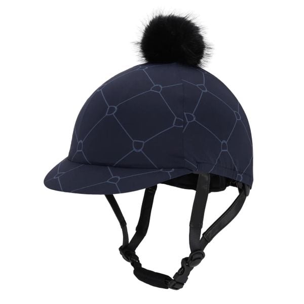 Czapka na kask jeździecki QHP Liora. Niebieskie czapki z daszkiem QHP, bez wzorów, z elastanu. Za 132.00 zł.