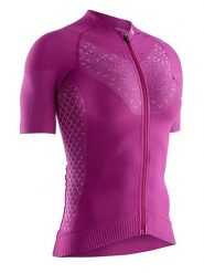 X-Bionic Koszulka kolarska w kolorze fioletowym rozmiar: S. Różowe t-shirty sportowe X BIONIC, s, bez wzorów, z materiału, bez ramiączek, rowerowe. Za 417.45 zł.